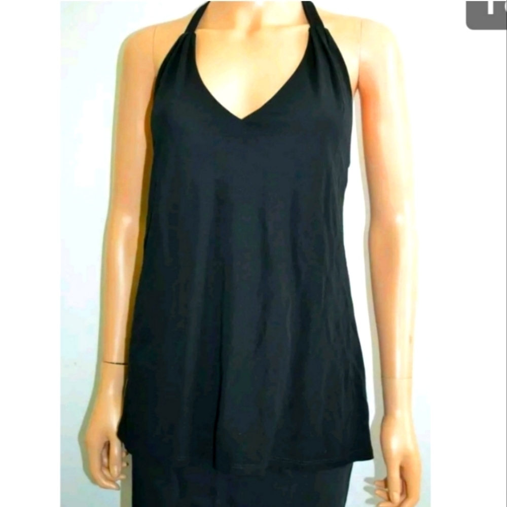 DREW Anthropolgie Black Presley Halter Top Cut Out Luxury Bohemian Resort